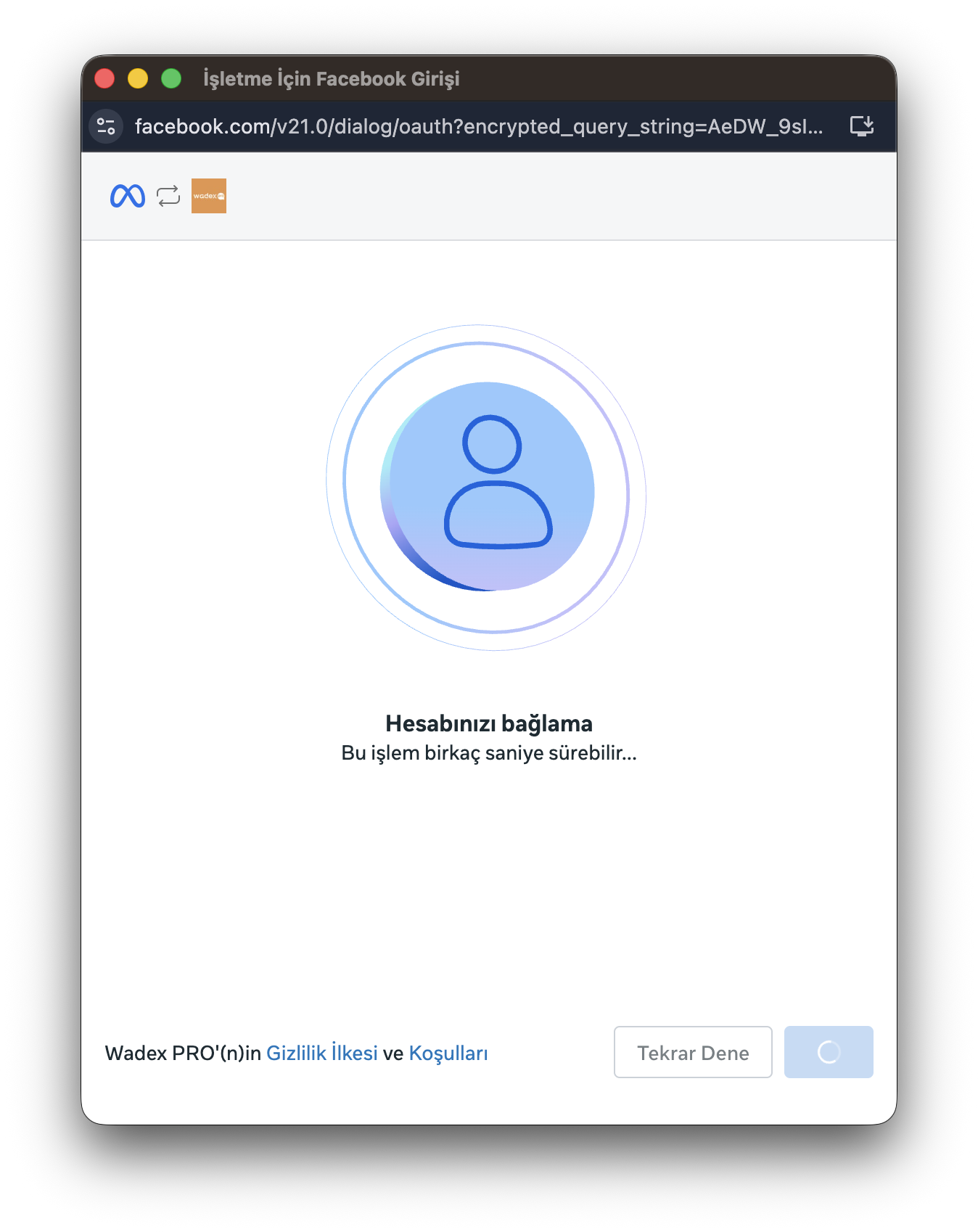 Hesabınızı bağlama ekranı 3