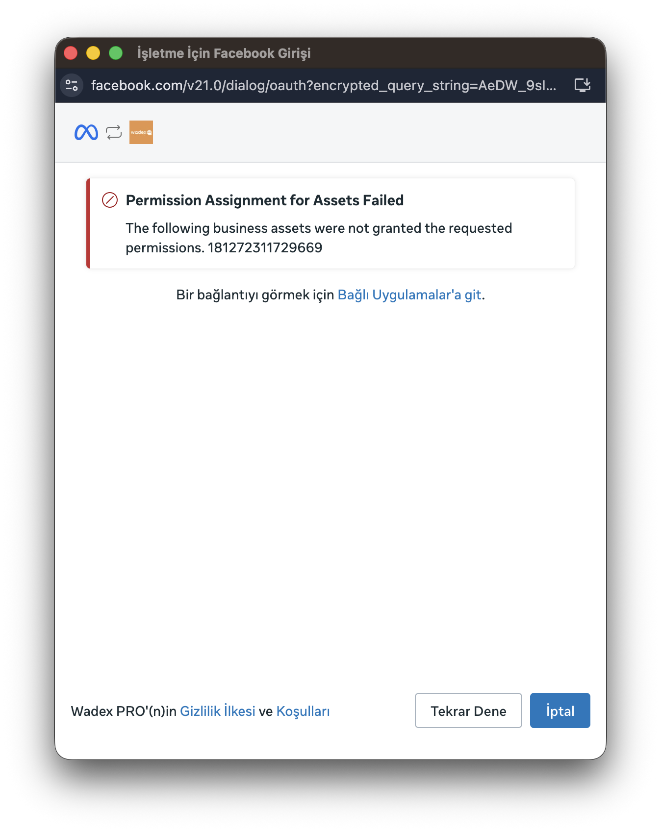 Permission Assignment for Assets Failed