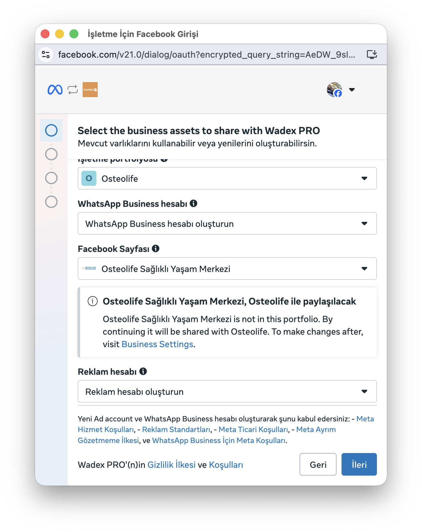 Reklam hesabı oluşturma