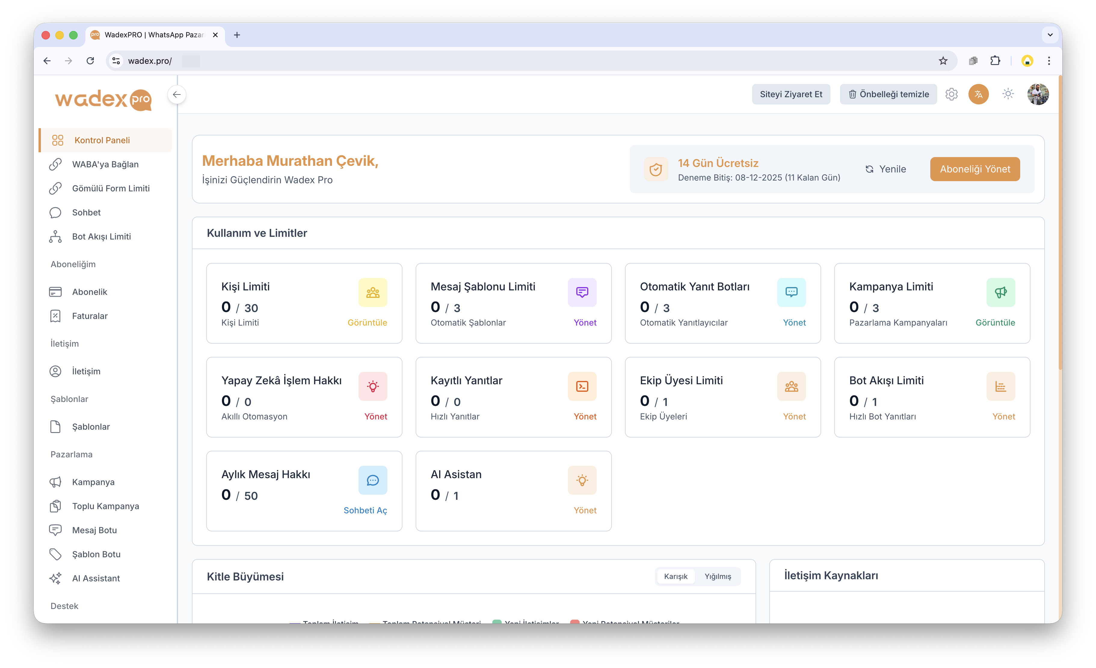 Dashboard – Ana Ekran